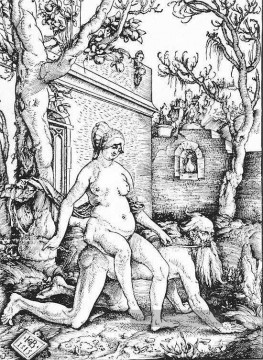  Maler Malerei - Aristoteles und Phyllis Renaissance Maler Hans Baldung